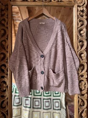 Sophie Rue Dusty Mauve V-Neck Button Cardigan